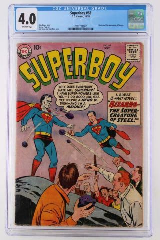 Superboy 68 - Cgc 4.  0 Vg - Dc 1958 - Superman - 1st App & Origin Of Bizarro