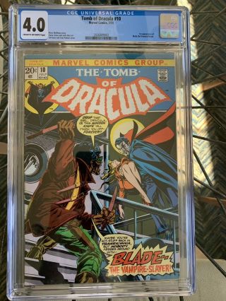 Tomb Of Dracula 10 (jul 1973,  Marvel),  Cgc 4.  0,  Blade,  First Appearance Key