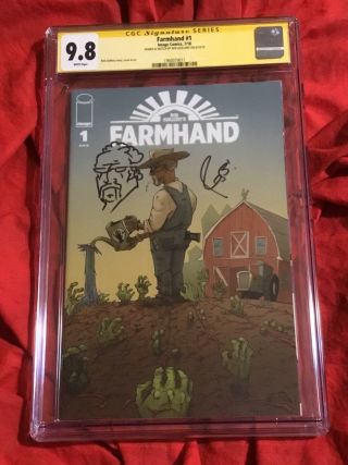 Cgc Ss 9.  8 Farmhand 1 1st Print Signed,  Sketch Art By Rob Guillory