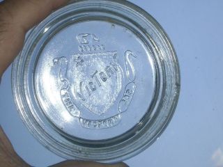 Vintage Victory Shield Glass Canning Jar Lids The Victory Jar 3 1/2 "