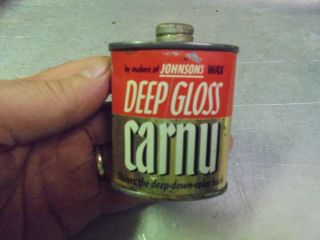 Vintage Johnson Wax Deep Gloss Carnu Small Tin