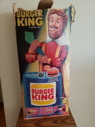 Vintage The Magical Burger King Doll 20 " Tall 1980 Knickerbocker In Orig.  Box