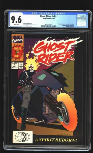 Ghost Rider 1 Cgc 9.  6 Nm,  1st Danny Ketch Mark Texeira Cover Marvel 1990