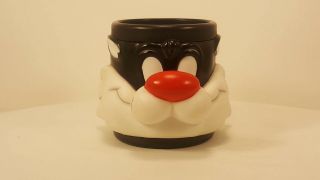 Looney Tunes Sylvester Cat 3d Cup Mug Coffee Tea Plastic 1992 Warner Bros.