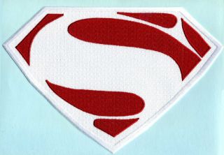 7 " X 10 " Large Embroidered Superman Earth 2 (val Zod) White & Red Chest Patch