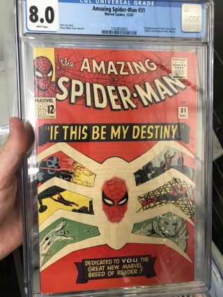 The Spider - Man 31,  CGC 8.  0 WHITE PAGES 2