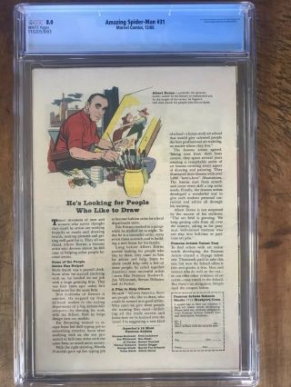 The Spider - Man 31,  CGC 8.  0 WHITE PAGES 5