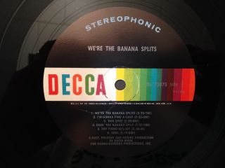 Were The Banana Splits LP 1969 Decca DL - 75075 Rock 33rpm USA EX 6