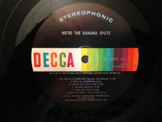 Were The Banana Splits LP 1969 Decca DL - 75075 Rock 33rpm USA EX 7