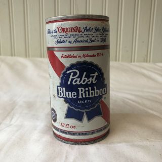 Vintage Pabst Blue Ribbon Pbr Beer Can Pull Tab 12 Oz.  Empty