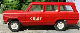 Vintage Tonka Fire Chief Jeep Wagoneer Red 1960s 4