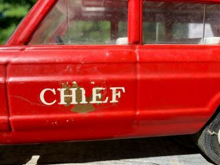 Vintage Tonka Fire Chief Jeep Wagoneer Red 1960s 5