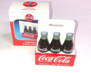 Vintage 1997 Enesco Coca Cola Collectible Napkin Holder Hard To Find