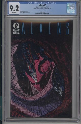 Aliens 5 Cgc 9.  2 Nm - Double Cover Dark Horse 1989 First Print Volume 1