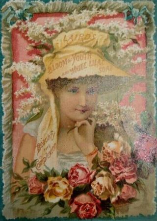 Lairds White Lilac Soap Victorian Trade Card Health Beauty Advertising York