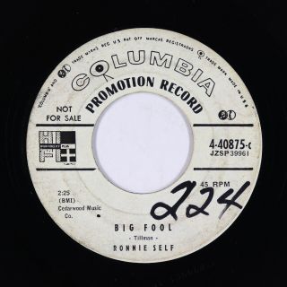 Rockabilly 45 - Ronnie Self - Big Fool/flame Of Love - Columbia - Mp3