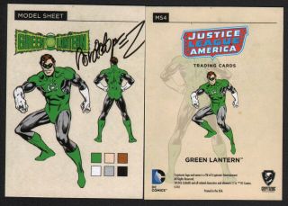 Signed Jose Luis Garcia Lopez Jla Model Sheet Insert Art Card Green Lantern Ms4