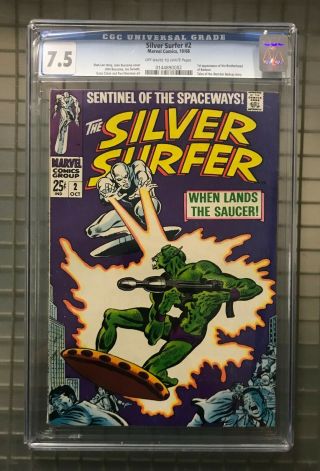 Silver Surfer 2 Marvel Comics 1968 Comic Book Cgc 7.  5 Brotherhood Of Baldoon