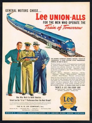 Lee Denim Ad Lee Union Alls Clothes Advert 1940s Vintage Print Ad Retro