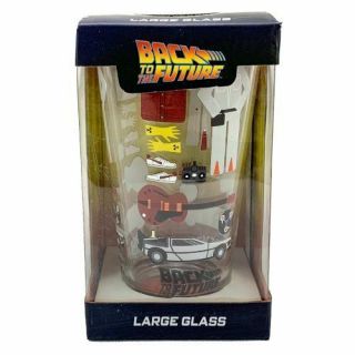Official Back To The Future Retro 80s Drinking Glass Tumbler In Gift Box