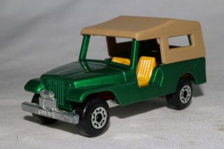Matchbox Superfast 53 Jeep Cj6,  Metallic Green,  Yellow Int. ,  Tan Top,