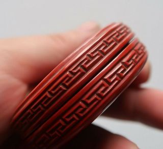 VERY RARE CHINESE 19TH SMALL CINNABAR LACQUER BOX AND COVER QING DYNASTY 8
