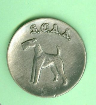 Southern California Airedale Association Kennel Club Dog Metal Medallion 1.  5 " Di