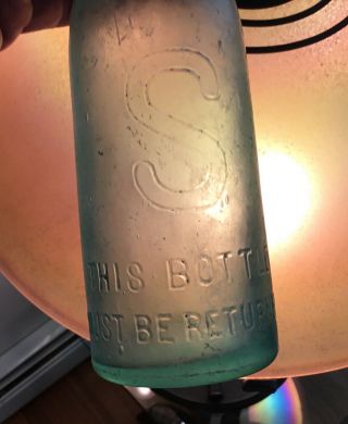 Old Easton Pa Seitz & Bros Beer Bottle Blob Top Big Letter S 1800s Advertising