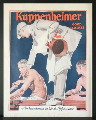 1923 Kuppenheimer Clothes Cheerleader Rowing Team Jc Leyendecker Art Print Ad