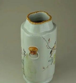 Rare antique Chinese porcelain vase qian jiang color scholar art by 喻春 4