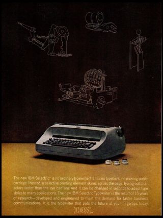 1964 Ibm Selectric Typewriter Vintage Print Ad