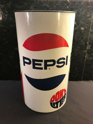 Vintage J L.  Clark Pepsi Cola Metal Trash Can " Don 