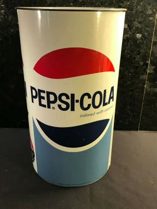 Vintage J L.  Clark Pepsi Cola Metal Trash Can 