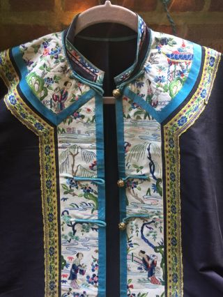 Antique Chinese Silk Embroidered Robe 5