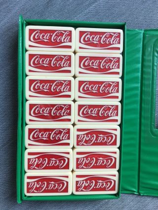 Vintage Coca Cola Dominoes Set Double Sixes Green Box Collectible Games
