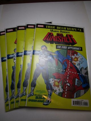 5x True Believers - The Punisher First Apearance (reprint Asm 129) Marvel - Nm - Cgc It