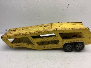 Vintage Tonka Yellow Carrier Transport Trailer.  Car Hauler.  Pressed Steel.