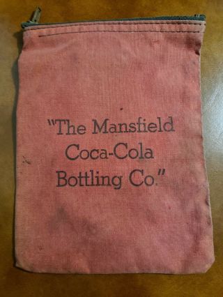 Vintage Coca - Cola Bottling Co.  Change / Money Bag Mansfield Ohio