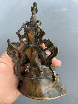 Antique 1800’s Chinese Tibetan Bronze Prayer Buddha 11