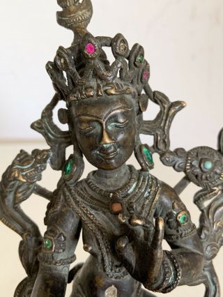 Antique 1800’s Chinese Tibetan Bronze Prayer Buddha 3