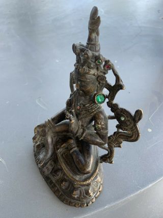 Antique 1800’s Chinese Tibetan Bronze Prayer Buddha 6