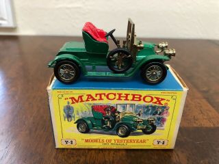 Vintage Matchbox Models Of Yesteryear 1911 Renault Y - 2 Lesney Mib