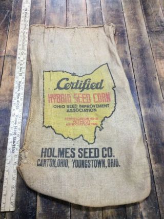 Ohio Certified Seed Corn Burlap Holmes Canton Youngstown INV - C062 2