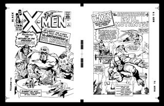 Jack Kirby X - Men 4 Cover And Pg 1 Rare Large Production Art
