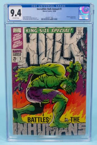 Incredible Hulk Annual 1 Cgc 9.  4 Marvel Comics Classic Steranko Cover