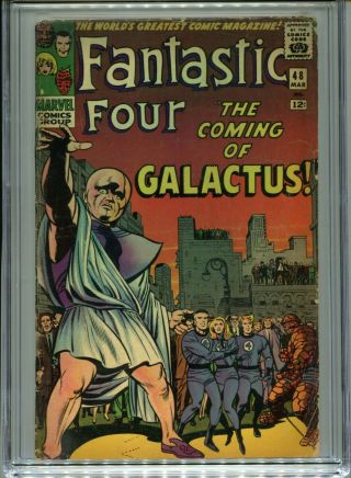 1966 MARVEL FANTASTIC FOUR 48 1ST APPEARANCE SILVER SURFER CGC 2.  0 CR - OW BOX4 2