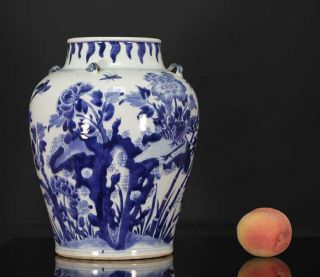 A Rare Antique Chinese Porcelain Blue & White Transition Vase Ming Kangxi 2