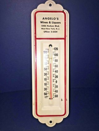 Vintage Local Advertising Thermometer Liquor Store Jersey Enamel Painted