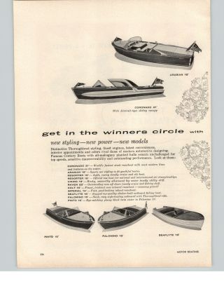 1957 Paper Ad 2 Pg Century Boats 21 