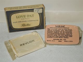 Nos Vintage Revlon Love - Pat Compact Refill For Oblong Case Creamy Ivory